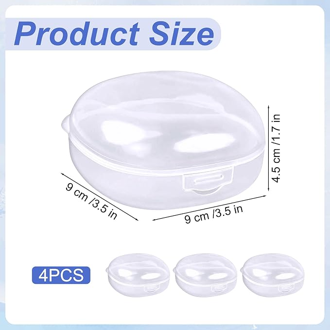4 Packs Cotton Round Holder Travel, Hair Tie Container, Travel Qtip Holder, Suitable for Makeup Remover Cotton Balls, Organizer for Collecting Small Items, Jewelry(3.5 x 1.7in,White)