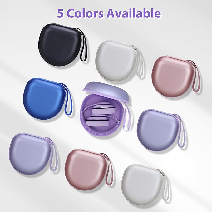 Headphone Case Compatible with JBL/Beats/BERIBES/Jlab/Picun/TOZO/KVIDIO/Soundcore Anker/Skullcandy Noise Cancelling Over-Ear Headphones, Pearl Purple