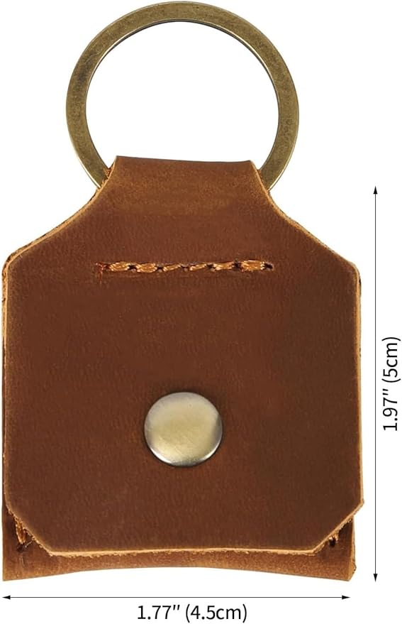 Jack&Chris Genuine Leather SD Card Holder Keychain, Anti-Shock Anti-Dust SD Card Case, Portable Camera Accessories for SD CF CFexpress Micro SD Nano SIM and Micro SIM Cards, Dark Brown 4 Packs