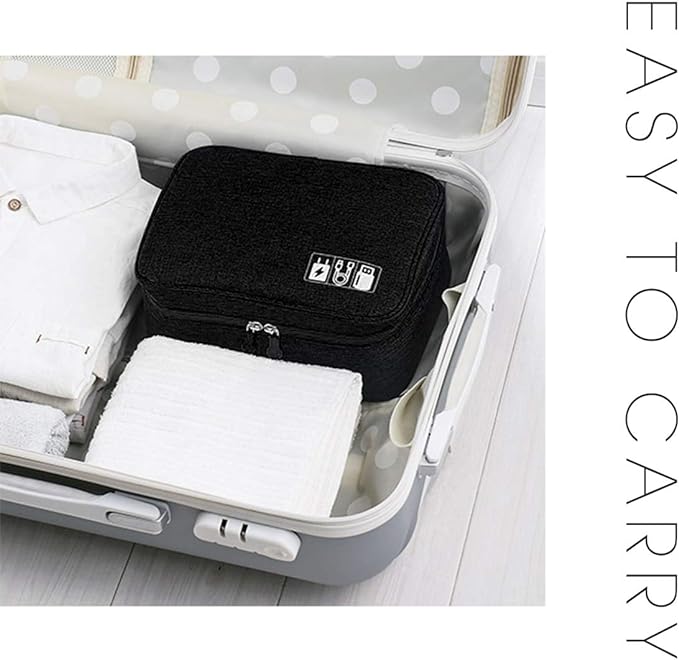 OrgaWise Electronics Organizer, Electronic Accessories Bag Travel Cable Organizer Three-Layer for iPad Mini, Kindle, Hard Drives, Cables, Chargers