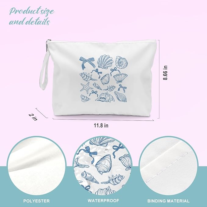 BELLOWDEER Beach Bags for Women, Wet Bag Cosmetic Bag for Beach Toiletries, Summer Travel Essentials, Gifts for Women