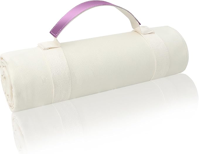 White Picnic Blanket & Beach Mat – Canvas, Machine Washable, Large 4’9” × 6’3”