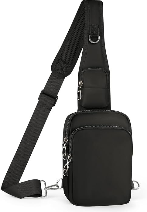 BROADREAM Sling Bag, Crossbody Bag with Anti-Theft Lock Zipper, RFID Blocking & Water Resistant for Travel Work Sport