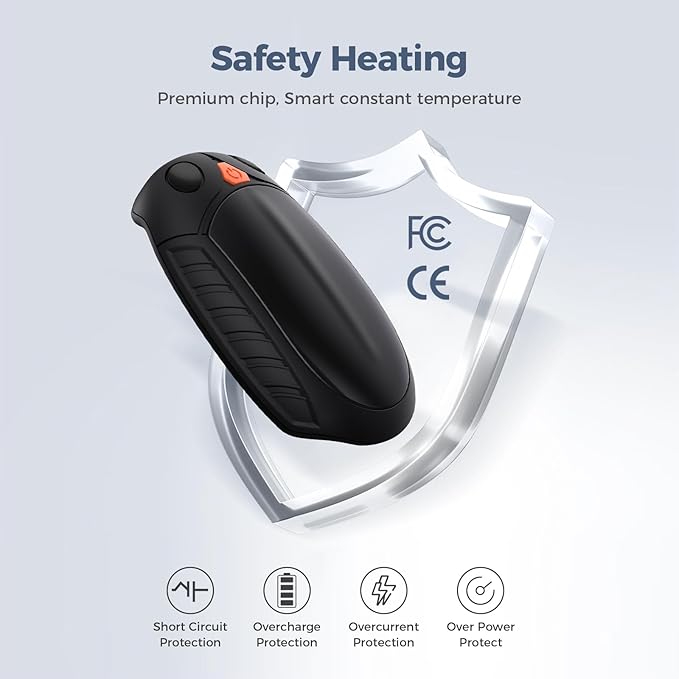 Classic Hand Warmers Rechargeable 2 Pack, AI Temperature Control Pocket Size Electric Handwarmers, Quick Charge Portable Hand Warmer Great Gift for Christmas Outdoors, Hunting, Golf, Camping