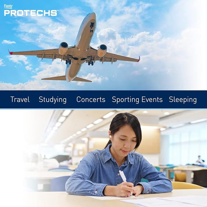 Flents Protechs Foam Ear Plugs, 55 Pair for Sleeping, Snoring, Loud Noise, Traveling, Concerts, Construction, Studying, Shooting, Work, Contour to Ear, Noise Reduction, NRR 33, Green, Made in the USA