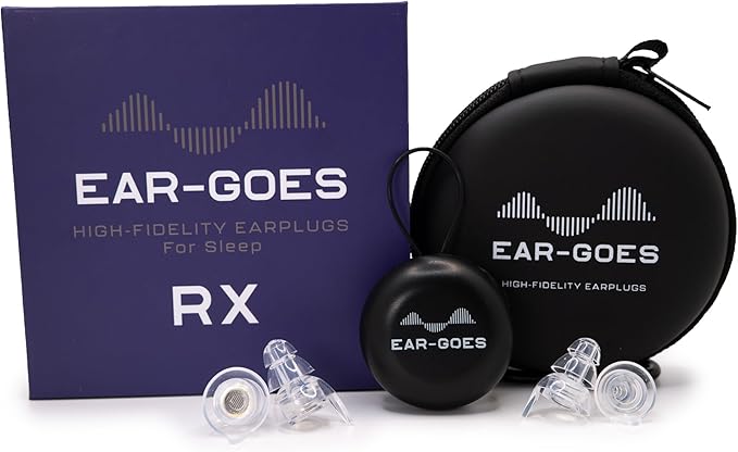 Rx Sleep Earplugs | 32dB Noise Reduction Earplugs | Soft Reusable Earplug for Sleeping, Travel and Flying | Includes Small and Large Sizes