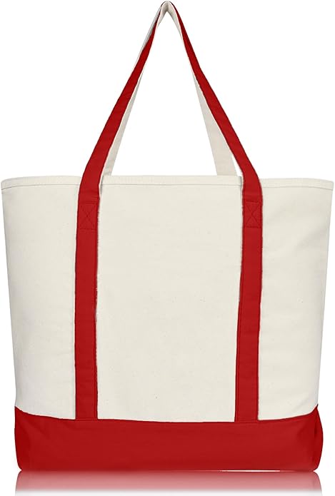 22" Heavy Duty Cotton Canvas Tote Bag (Zippered)