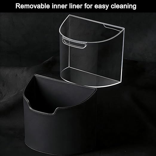 Leakproof Car Trash Can, Car Trash Bin with Removable Liner, Waterproof Automotive Garbage Can for Car Door, Seat Back, Console, Multipurpose Organizer for Vehicle Home Office (Black)
