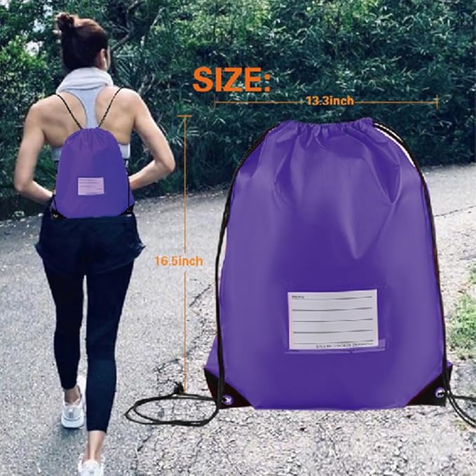 40 Pcs Drawstring Bags,Bulk Draw String Backpack, DIY Gym Sports Cinch Bag Sackpack for Women Men, Purple