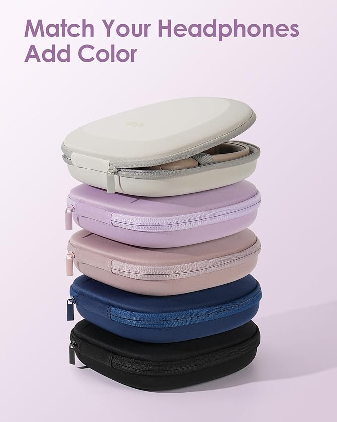 Headphone Case Hard Shell Super-Slim for Sony/JBL/Bose/Soundcore Anker/BERIBES KVIDIO TOZO JLab Over-Ear Headphones Universal Portable Travel Organizer Bag (Purple)