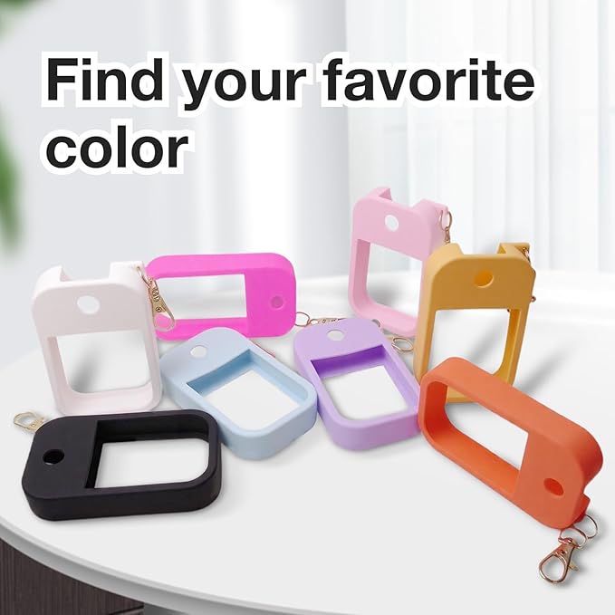 2 PCS Soft Silicone Case for Touchland Power Mist (1FL. OZ./30 mL), Protective and Stylish Case with Keychain Compatible with Touchland Hand Sanitizer Spray (Pink/White)