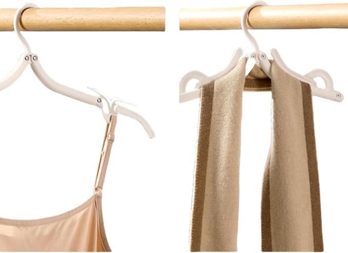 20Pcs Travel Hangers Foldable Cruise Essentials for Flying RV Hotel White