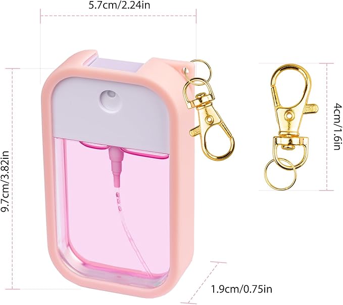 VANEST Silicone Case Compatible with Touchland Hand Sanitizer Spray, Protective Case with Keychain for Spray 1 fl oz