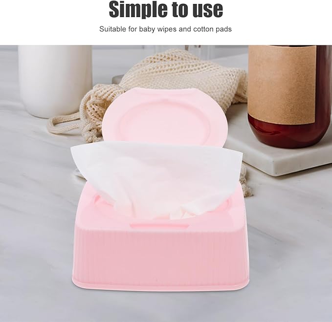 Alipis Portable Wipe Holder Travel Case Flip Lid Dustproof Storage Box for Nursery Bathroom Makeup Cotton Pads