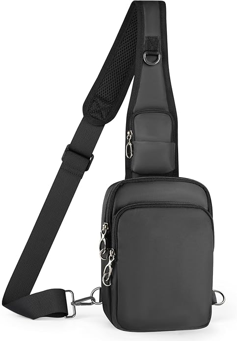 BROADREAM Sling Bag, Crossbody Bag with Anti-Theft Lock Zipper, RFID Blocking & Water Resistant for Travel Work Sport