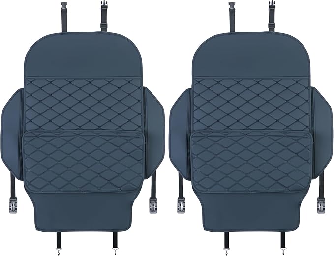 TAIKOO Seat Back Protector w/Dual Pockets,Guards Seats from Kicks & Scuffs | Keeps seat backs looking new for a long time. Easy to install and clean. 2-piece set, size: 30in × 18in × 0.2in