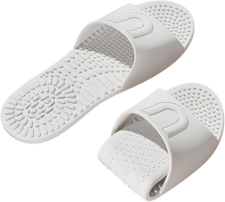 Shower Shoes Travel Foldable Portable Non Slip Slippers for Hotel Guests Swimming Spa Unisex Men Women Lightweight EVA Bathroom Slides Quick Drying Water Resistant Footwear