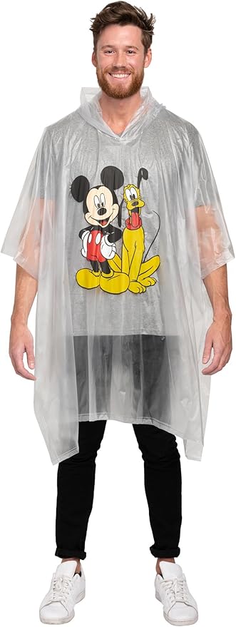 Disney Minnie Mouse Mickey Mouse Pluto Daisy Duck Rain Poncho Hoodie Unisex Adult