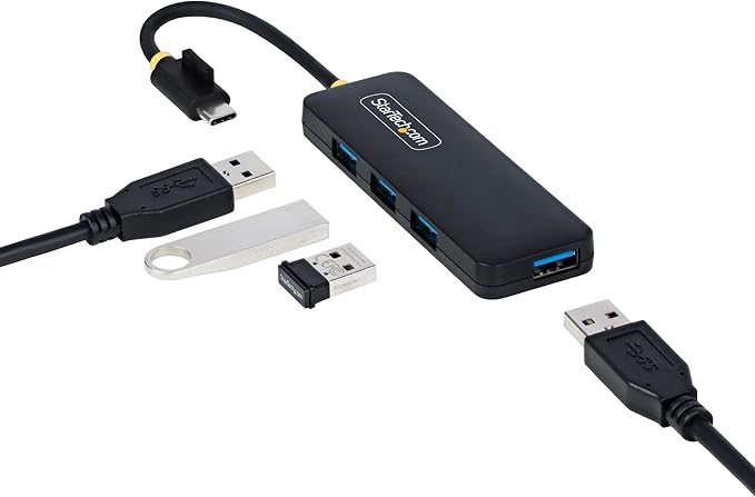 StarTech.com 4-Port USB-C Hub, USB 3.0 (5Gbps), USB-C to 4X USB-A, Bus Powered, Travel Mini Hub, Portable Multi-Port Splitter, Windows PC, MacBook, iMac, Chromebook, Surface and More