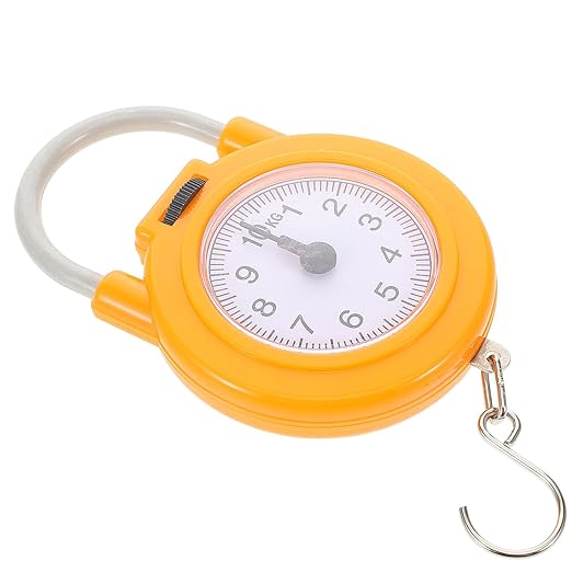 Abaodam Handheld Luggage Scale with Hook Portable Mini Spring Scale Accurate Weighing for Travel Fishing and Home Use Compact Yellow