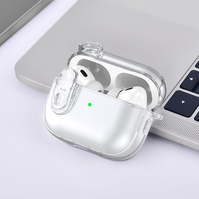 (with Safety Lock) Clear Case for Cute Apple Airpods Pro 3 Cases 2025 Women, VISOOM Soft TPU Air pods Pro3 Gen Cases iPods Pro3 Earbuds Case Bling Keychain & Cleaning Kit for Airpod iPod Pro 3rd Gen