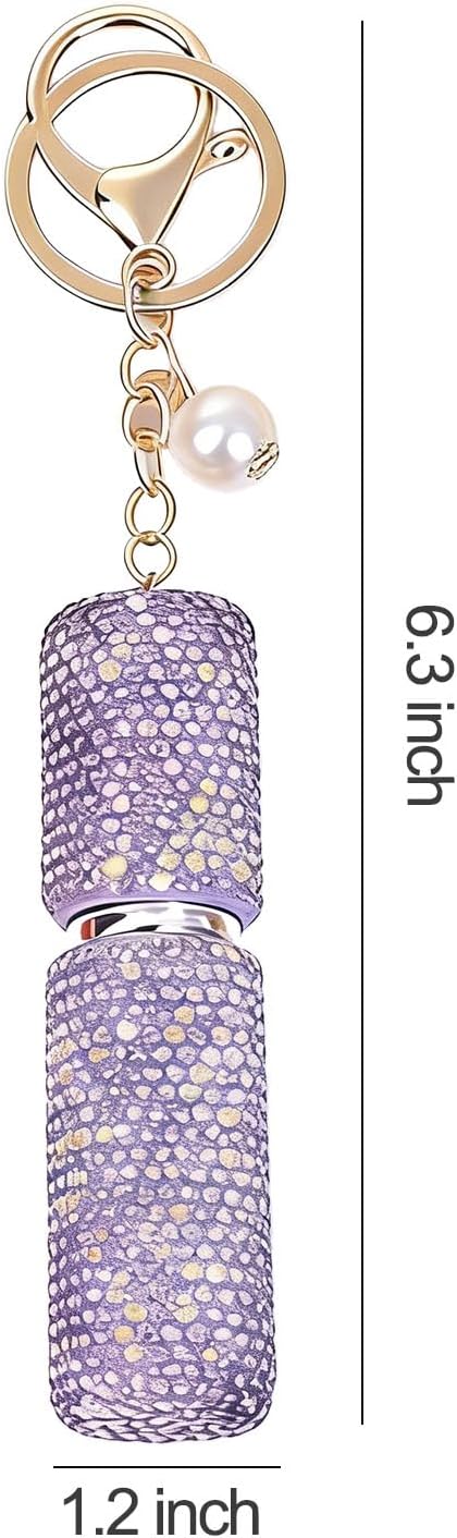 3 Pack Rhinestone Perfume Spray Bottle Crystal Travel Refillable Perfume Atomizer Bottle Portable Mini Perfume Spray Dispensers for Women 5 ML, Pink Purple Silver