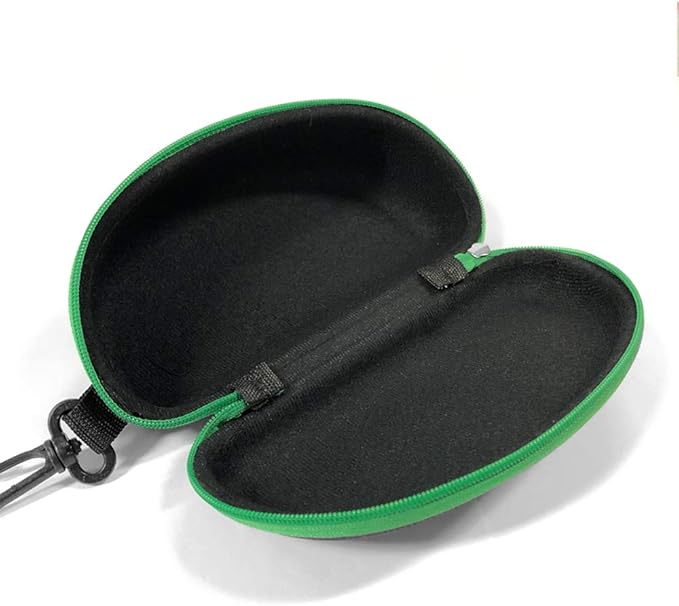 3 Pack Zipper Shell Eyeglasses and Sunglasses Case with Plastic Carabiner Hook