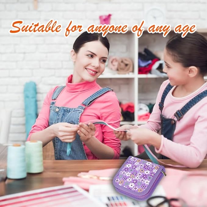 Sewing Kit Gifts for Grandma, Mom, Friend, Traveler, Adults, Beginner, Emergency,Sewing Supplies Accessories with Scissors,Sewing Needles Thimble, Thread,Tape Measure etc(Wildflower Purple, S)