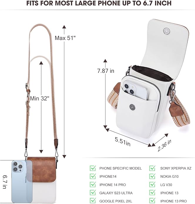 POIUGOYA Crossbody Bags for Women,Small Crossbody Purse with Triple Compartments,Cell Phone Wallet with Card Slots for Travel | Small