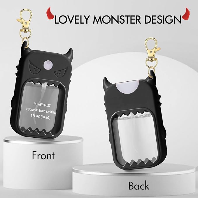 JAMIEWIN Spray Hand Sanitizer Silicone Case Compatible with Touchland Hand Sanitizer 1 FL OZ Holder Accessory with Keychain