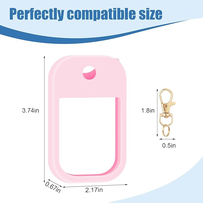 Hand Sanitizer Spray Case Compatible with Touchland, Silicone Hand Sanitizer Case Holder with Keychain for Power Mist and Glow Mist 1 fl oz,(White+Purple+Pink)