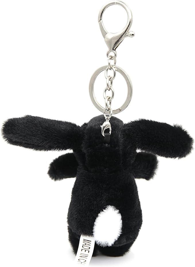 Miokkley Cute Bunny Plush Keychain for Backpack, 3.5" Inch Mini Rabbit Keychain Purse Charm Pendant Gift for Women