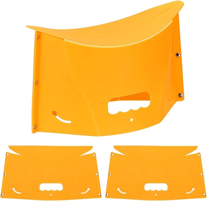 PATIKIL Travel Foot Rest, 2 Pack Portable Airplane Footrest with Handbag Function Lightweight Foldable Foot Stool to Relieve Back & Knee Pain for Long Flight Outdoor Camping, Yellow