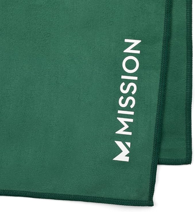 MISSION On-The-Go Cooling Towel - Soft, Lightweight Fabric - Cools Up to 2 Hours - UPF 50 Sun Protection - Machine Washable (Green)