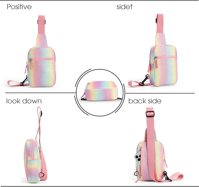 Birthday Gifts for 8 9 10 11 12 Year Old Teens Girls Kids, Fanny Pack Crossbody Bag Sling Belt Bags Purse, Dorm Travel Essentials for Girls Fashion, Preppy Tween Teen Girl Gift Trendy Stuff