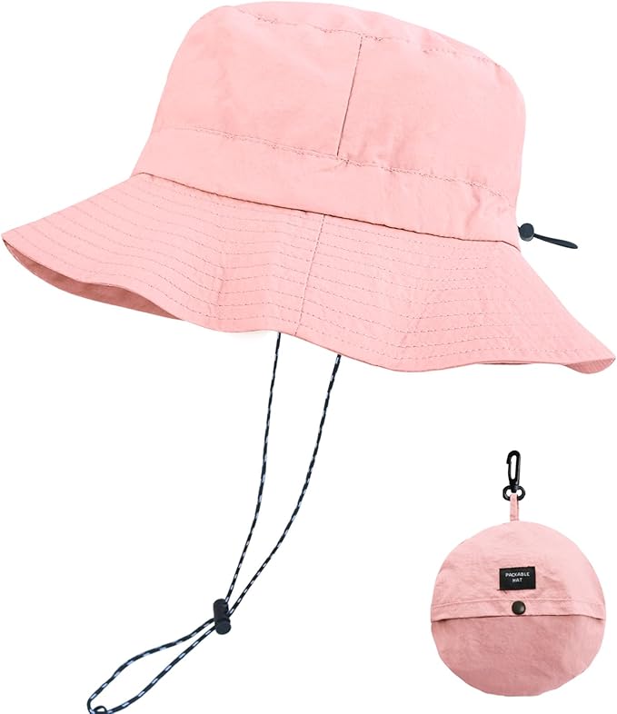 PFFY Packable Sun Bucket Hat for Men Women Outdoor UV Protection Sun Hats Waterproof Lightweight Hiking Outdoor Cap