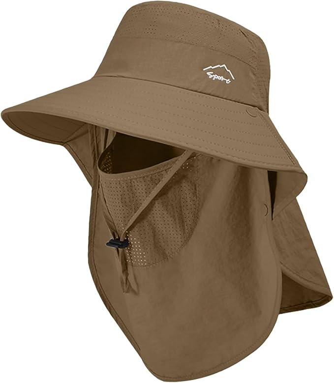 Sun Hat for Men Women with Neck Flap,UPF 50+ UV Protective Hiking Fishing Hats,Wide Brim Sun Hat for Women&Men