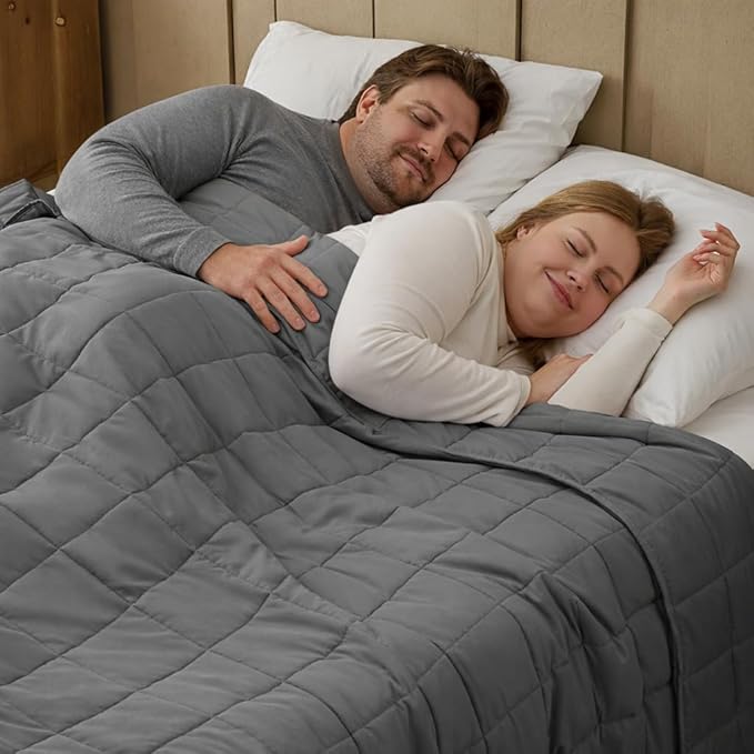 Weighted Blanket for Adults 20lbs, 80"x87", King Size Cooling Heavy Throw Blanket for 180-220lbs, Microfiber Soft Thick Big Blankets Weighted Comforter Breathable Gift for Sleeping, Grey