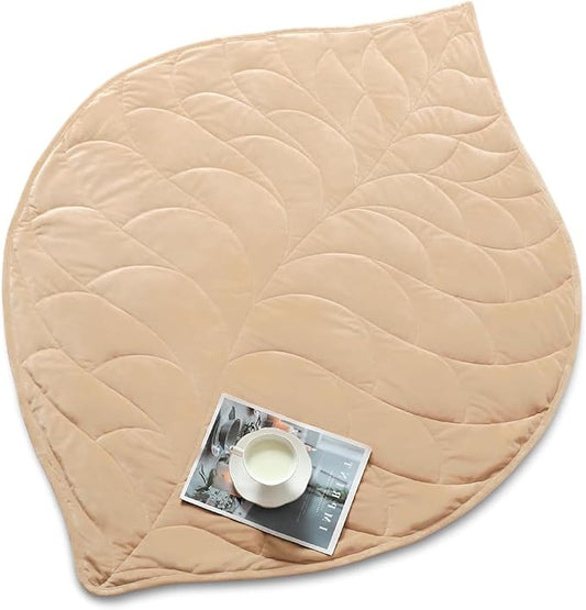 Kaisa Weighted Lap Blanket 7 lbs 41" x 53", Cozy Luxury Crystal Velvet Small Weighted Blanket for Adults, Portable Travel Weighted Blanket for Relaxation, All-Season Blanket, Machine Washable, Khaki
