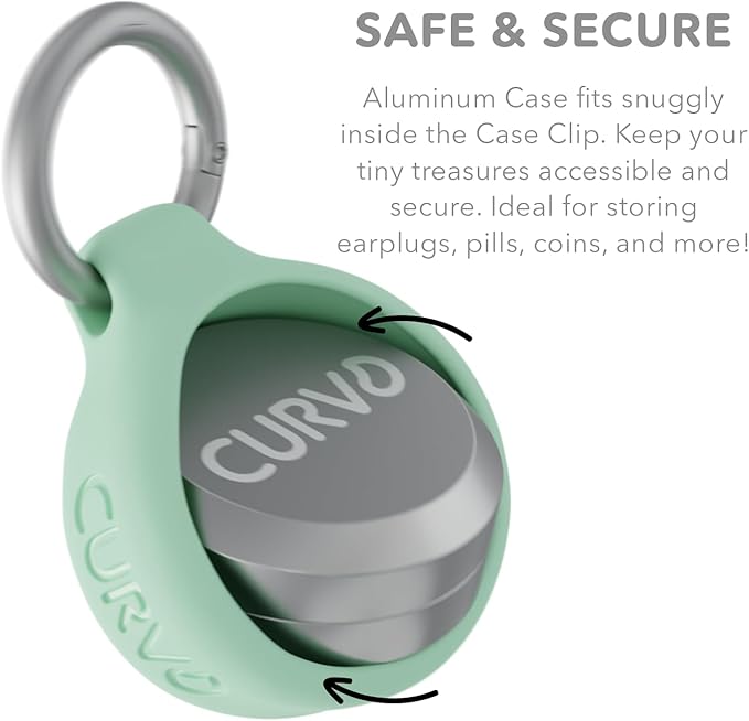 CURVD Premium Carrying Case Durable Travel Keychain Container, Medicine Pill Organizer, Travel Pill Box, Small Waterproof Holder for Pills, Earplugs, Compatible with Loop, Vibes & Eargasm
