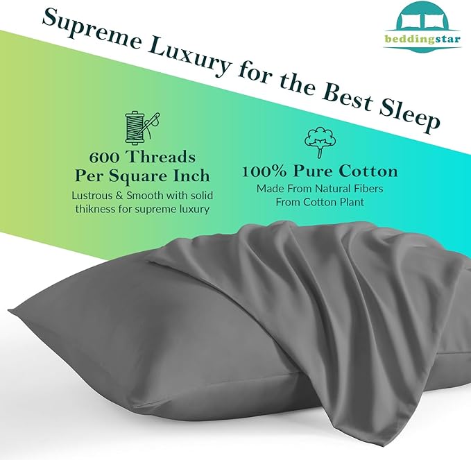 Travel Pillow Case 12x16 Set of 2 Zipper Closure Toddler Pillowcase 600 Thread Count 100% Egyptian Cotton Soft & Skin Friendly Travel Pillow Covers 12x16 Inches, Dark Grey