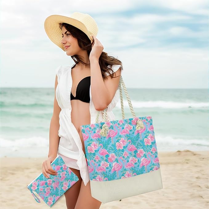 BELLOWDEER Beach Bags for Women, Wet Bag Cosmetic Bag for Beach Toiletries, Summer Travel Essentials, Gifts for Women