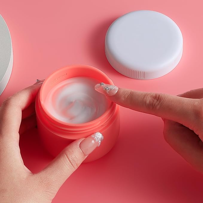 Kuangre Travel Containers for Toiletries, Silicone Cream Jars BPA-Free, Leak-proof 1.35oz Travel Size Containers, Portable Size Silicone Jars with Lid for Cosmetic Face Hand Body Cream (4 Pack)