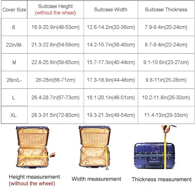 MosaiRudo Thicker Luggage Cover Elastic Suitcase Cover Protector Fits 18-32 Inch Suitcase Travel Accessories (World Map, XL)