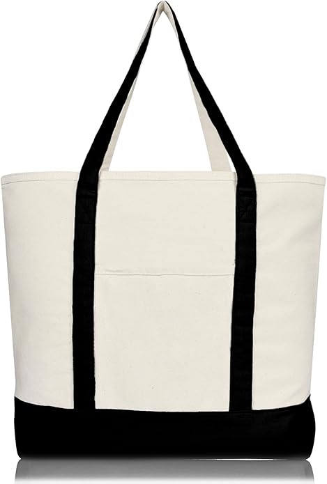 22" Heavy Duty Cotton Canvas Tote Bag (Zippered)