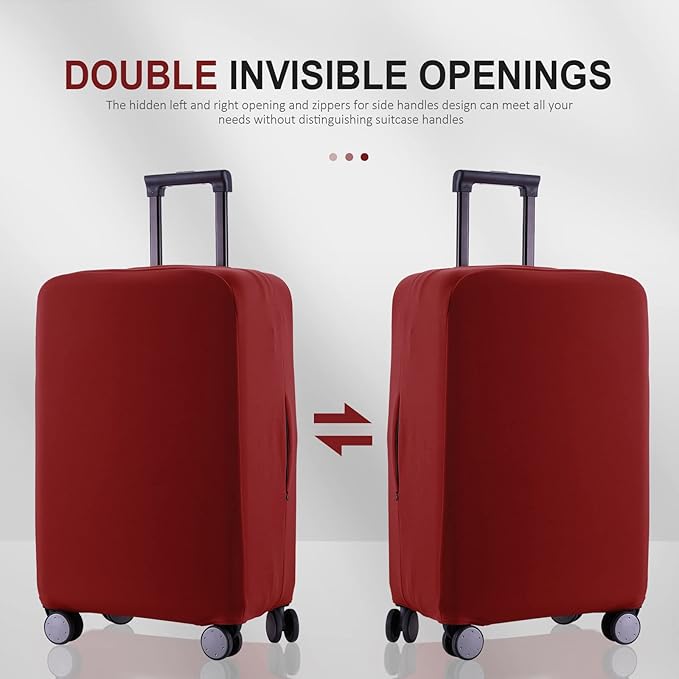 Travel Luggage Cover - Scratch-Resistant Fit 19-31 Inch Suitcase Protector, Claret (SX 22-23 inch)