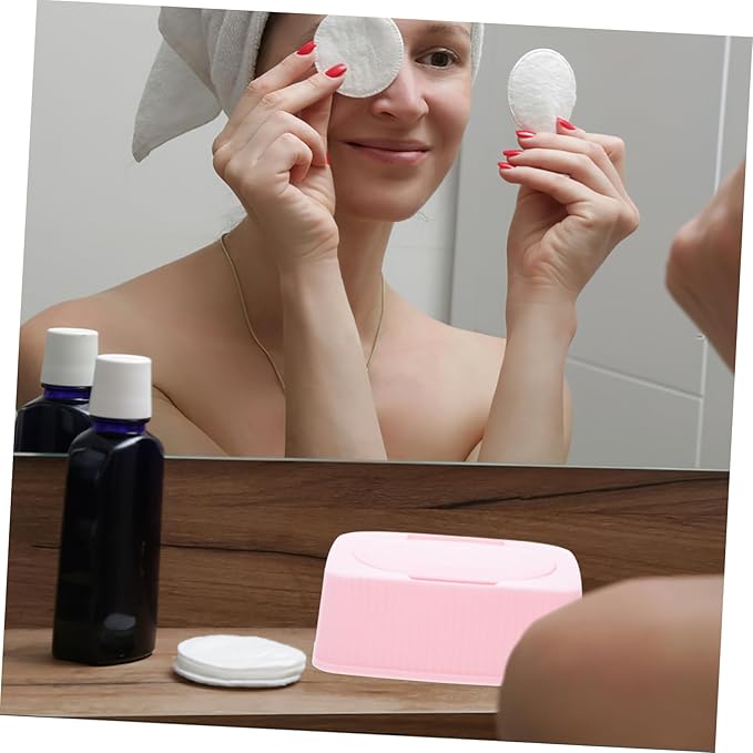 Alipis Portable Wipe Holder Travel Case Flip Lid Dustproof Storage Box for Nursery Bathroom Makeup Cotton Pads