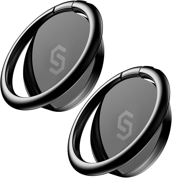 Syncwire Cell Phone Ring Holder Stand [2 Pack], 360 Degree Rotation Finger Ring Kickstand with Polished Metal Phone Grip for Magnetic Car Mount Compatible with iPhone, Samsung, LG, Sony, HTC