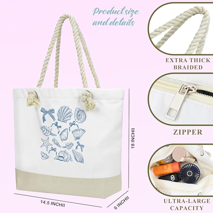 BELLOWDEER Beach Bags for Women, Wet Bag Cosmetic Bag for Beach Toiletries, Summer Travel Essentials, Gifts for Women