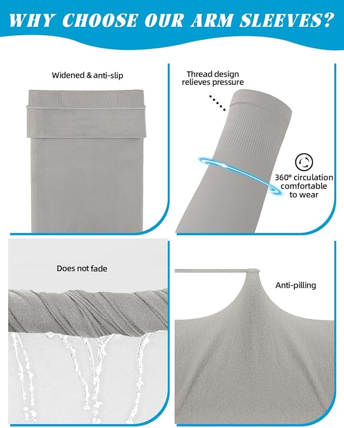 BHYTAKI Cooling Compression Arm Sleeves for Men Women,UPF50 UV Sun Protection Sleeves for Work Sport Tattoo Cover Up